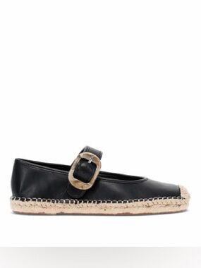 NEW FRYE & CO JATANI MARY JANE ESPADRILLE FLATS BLACK 8.5